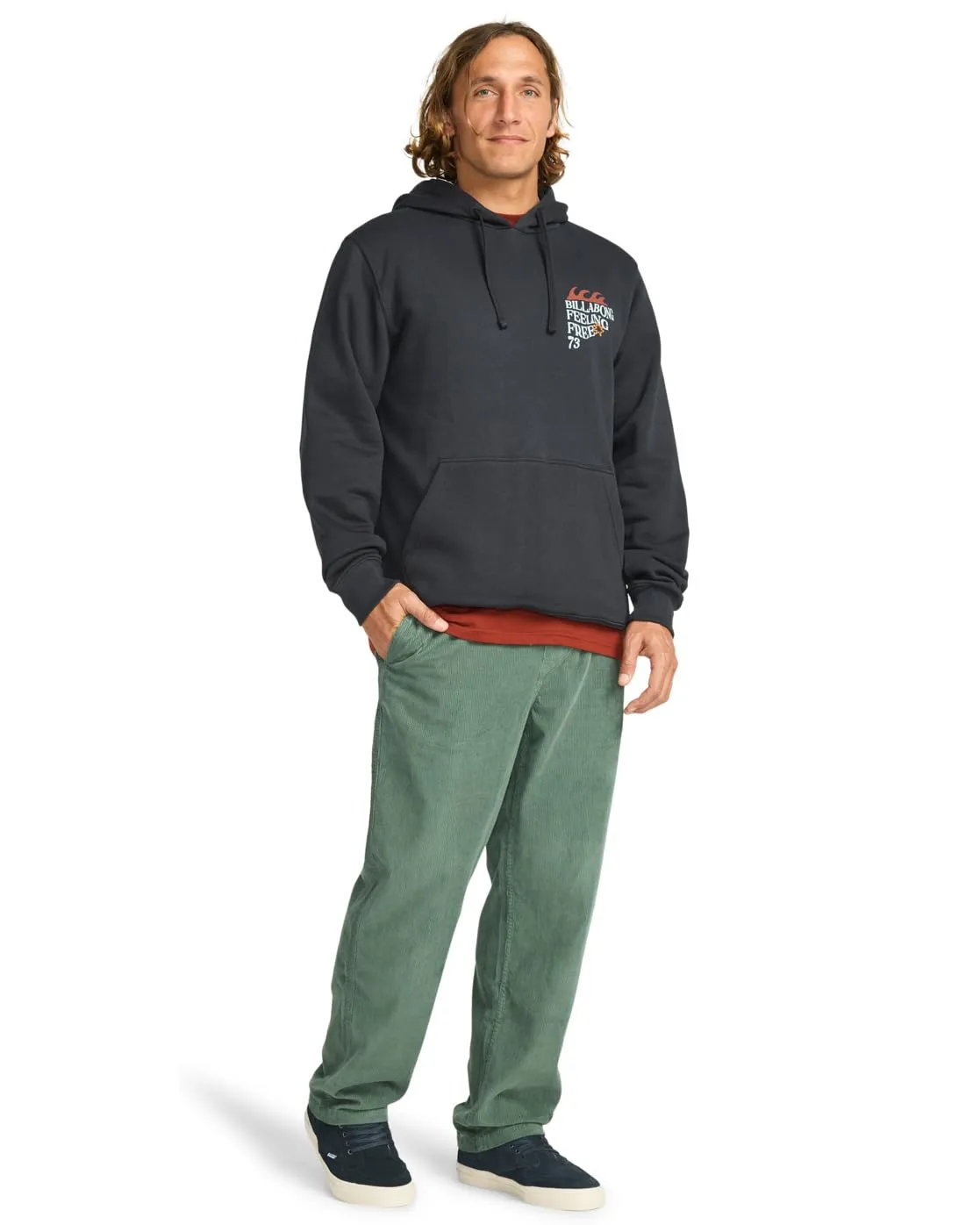 Billabong Foundation Po felpa uomo blu cappuccio