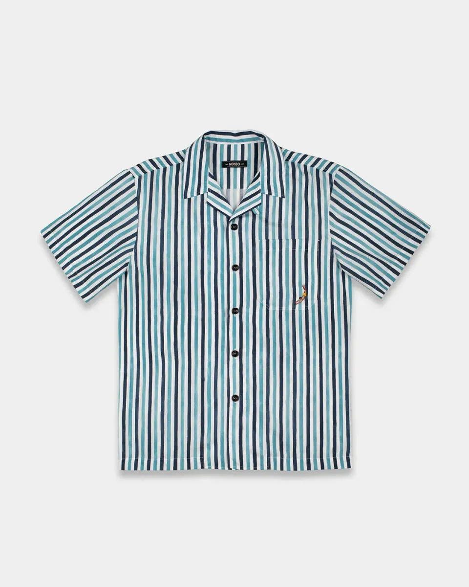 Mosso Sunwear Drift Blue Wave camicia maniche corte