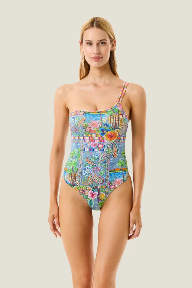 4 Giveness Mexican costume intero monospalla fantasia tropical