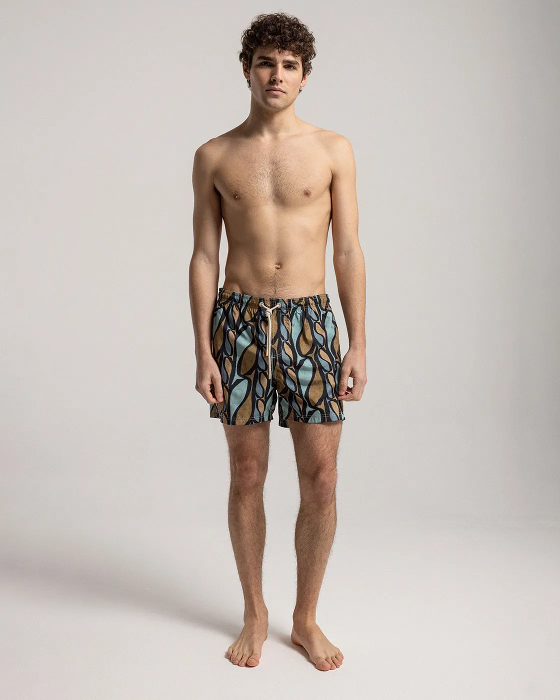 Mosso Sunwear Pesci costume boxer marrone fluido