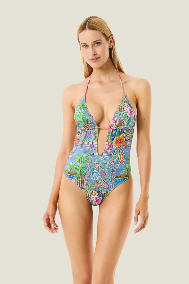 4 Giveness Denim Mexican costume intero scollatura