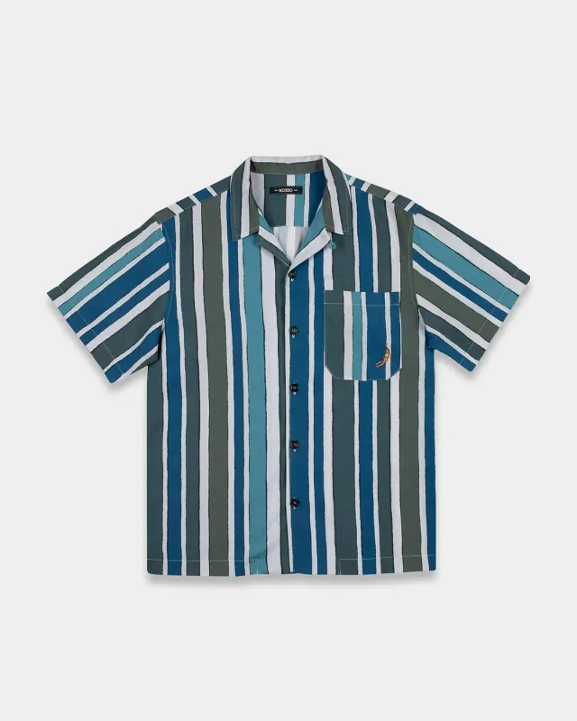 Mosso Sunwear Baiadera camicia maniche corte blu a righe