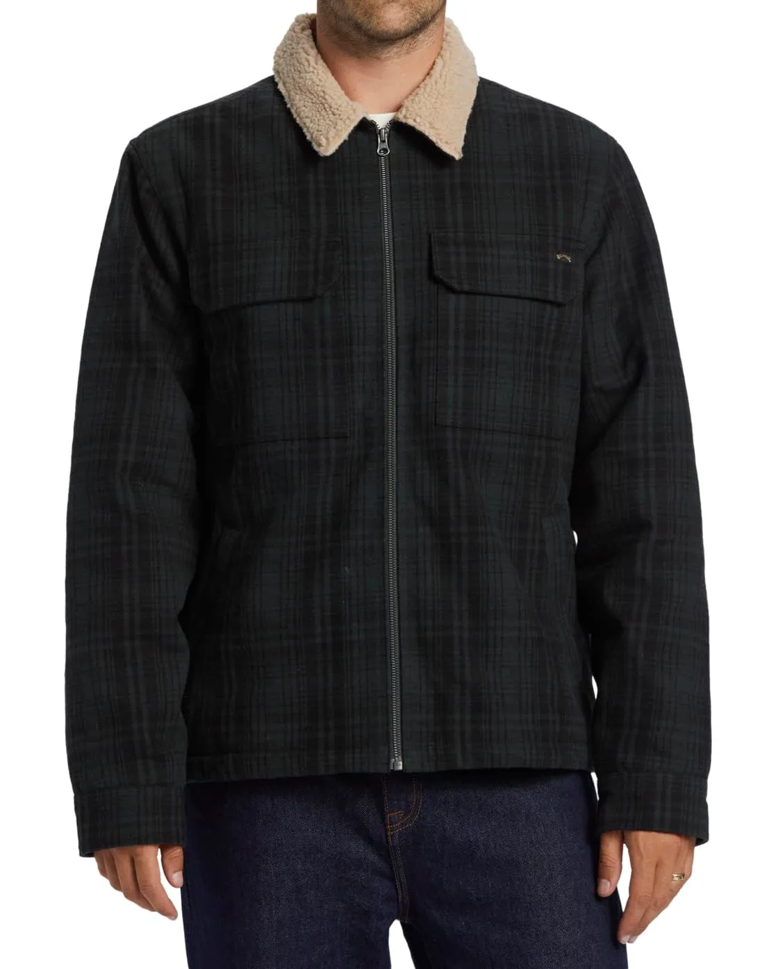 Billabong Barlow Sherpa giacca uomo verde pile caldo
