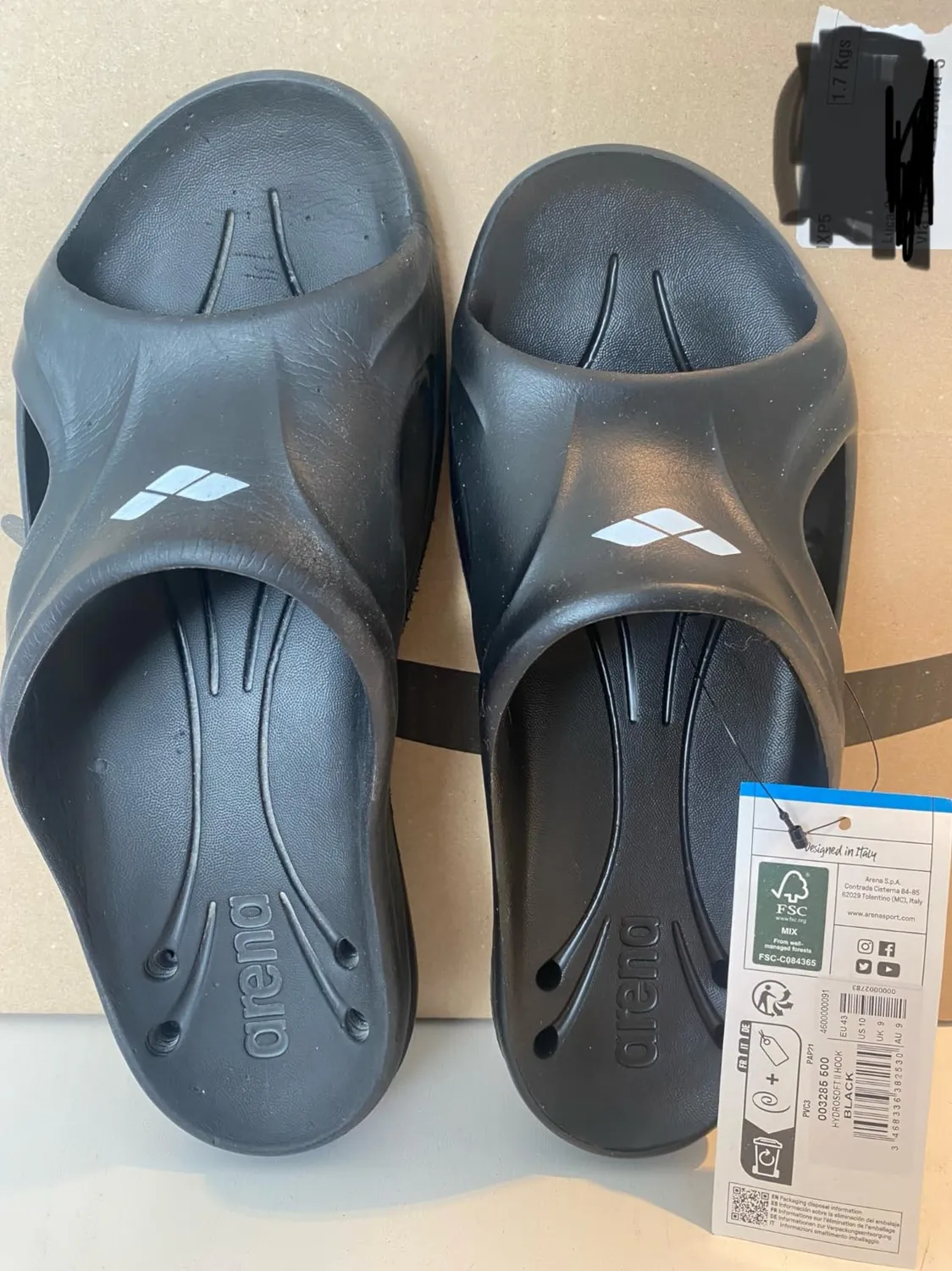 Arena Hydrosoft II Hook Ciabatte Nere Grip Bagnato