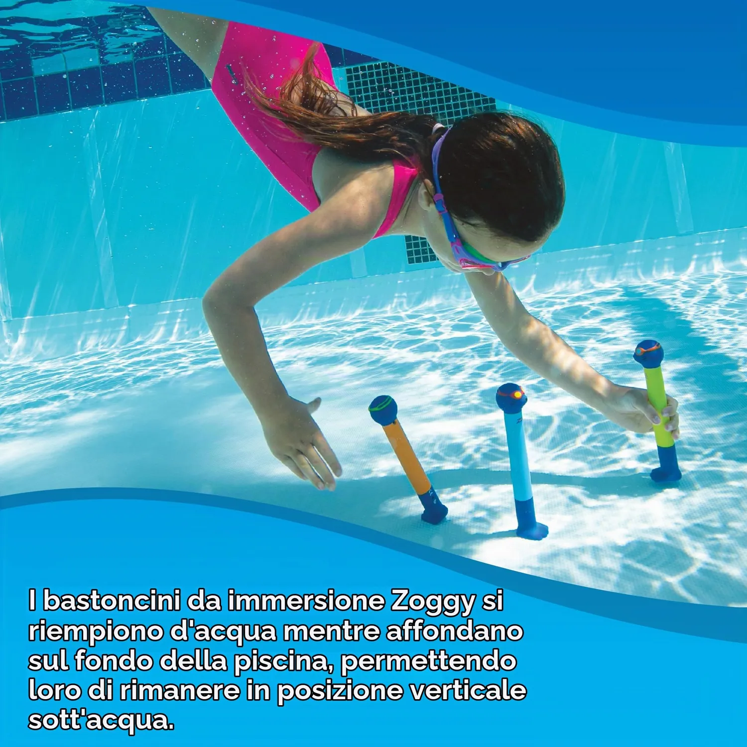 Zoggs Zoggy Dive Sticks giochi sub 3pz multicolore