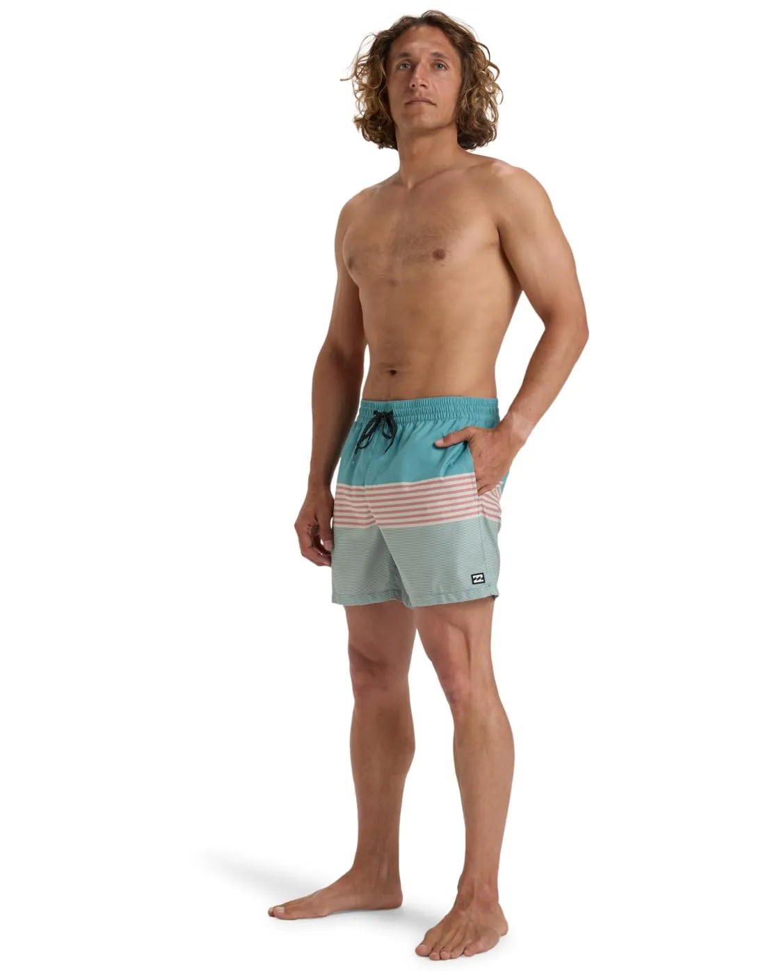 Billabong All Day Stripe LB boxer uomo L dusty teal mare