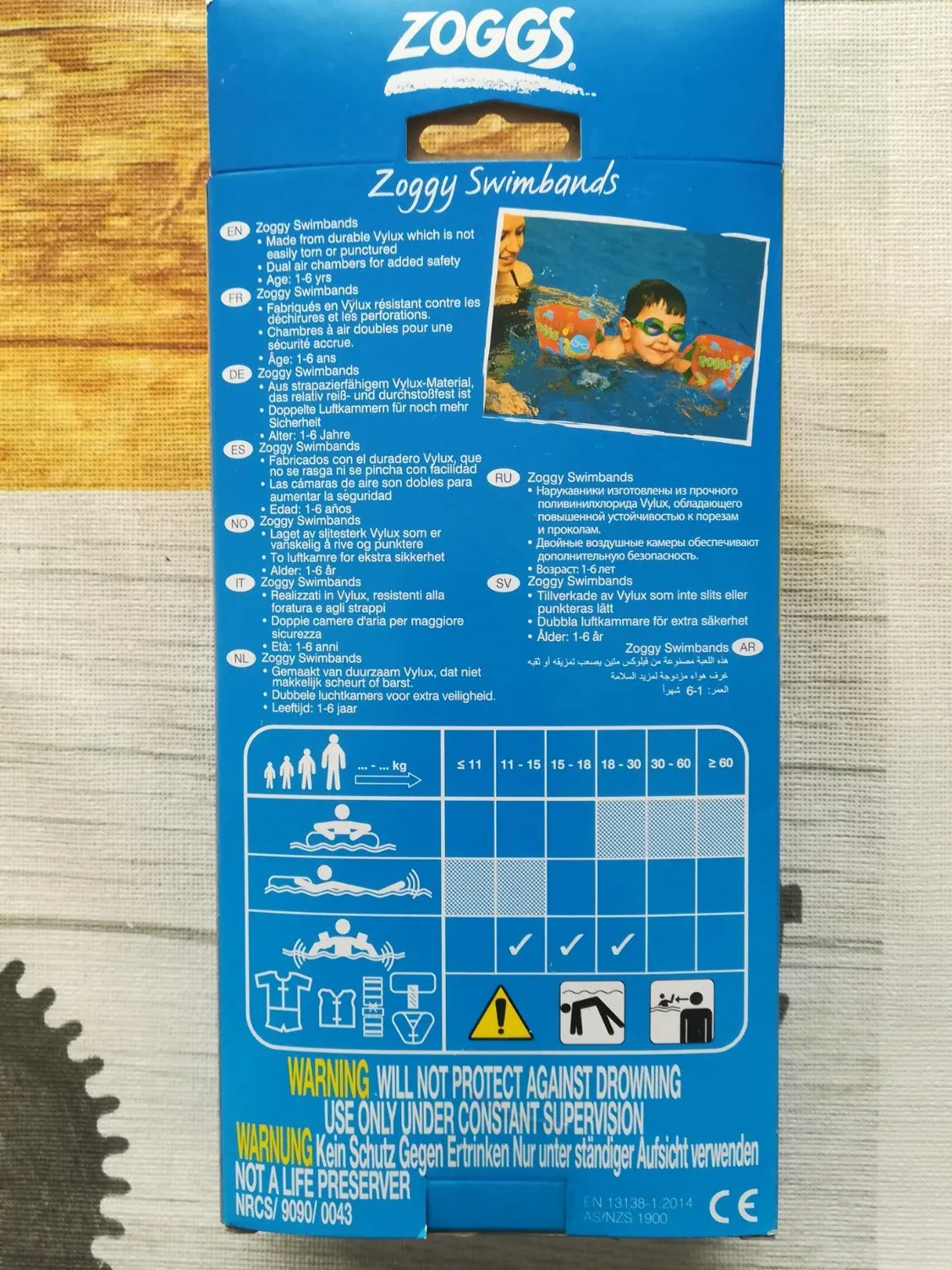 Zoggs braccioli fascia nuoto bambini 1-6 anni 25 kg