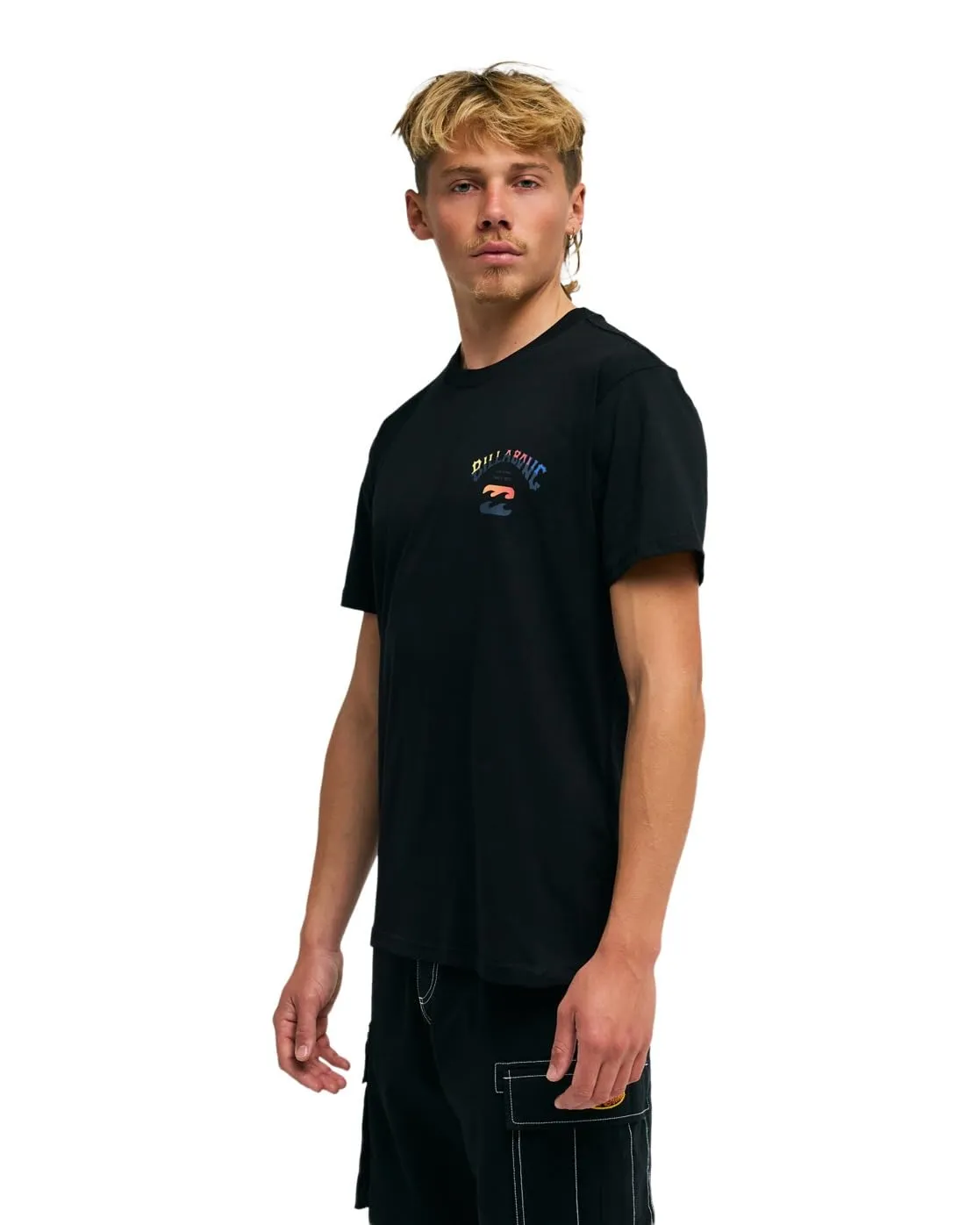Billabong Arch Fade Premium T-shirt Uomo M Giallo stampa sbiadita