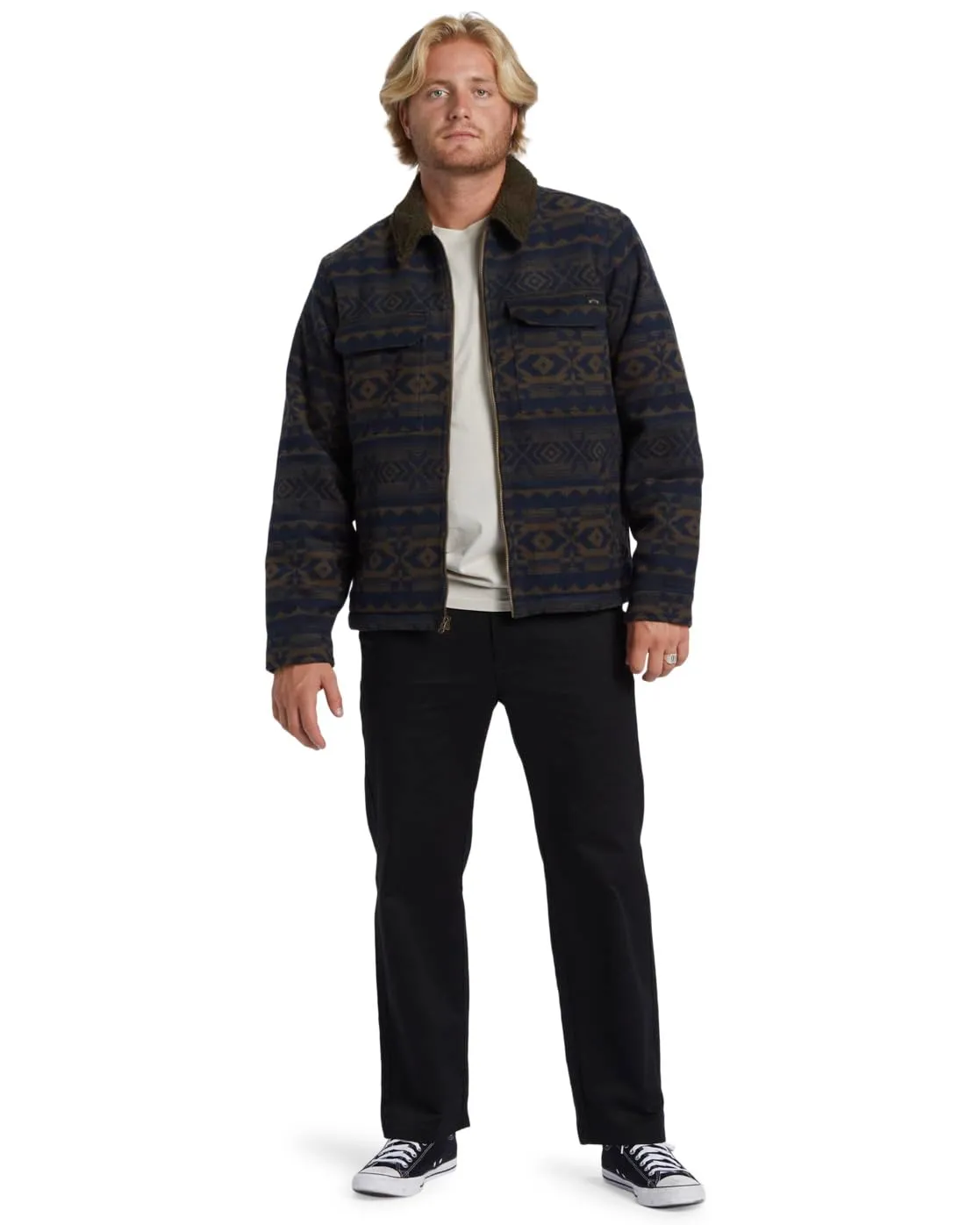 Billabong Barlow Sherpa giacca uomo verde pile caldo