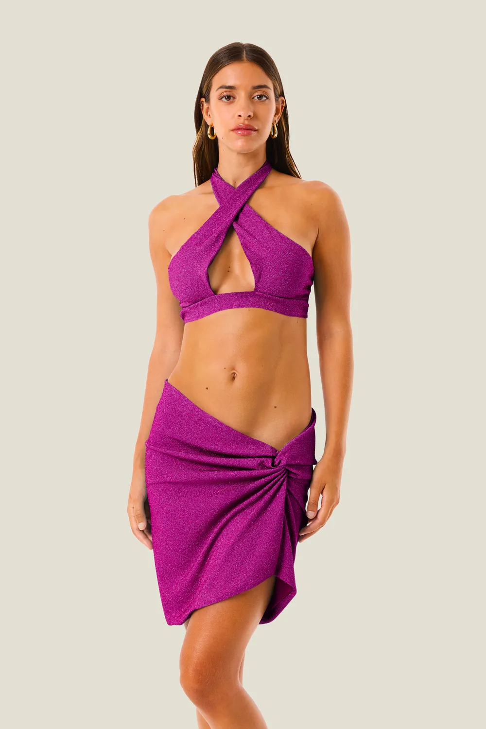 4 Giveness Mini Color Lurex gonna nero S lurex