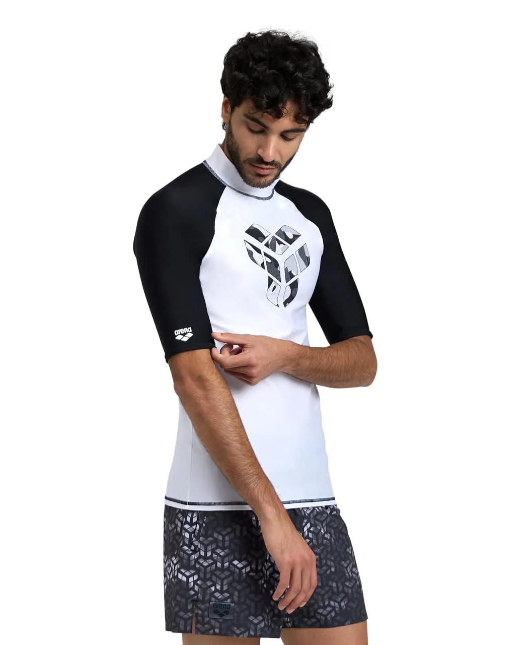 Arena Rash Vest Graphic S/S maglia rash guard uomo manica corta anti-UV