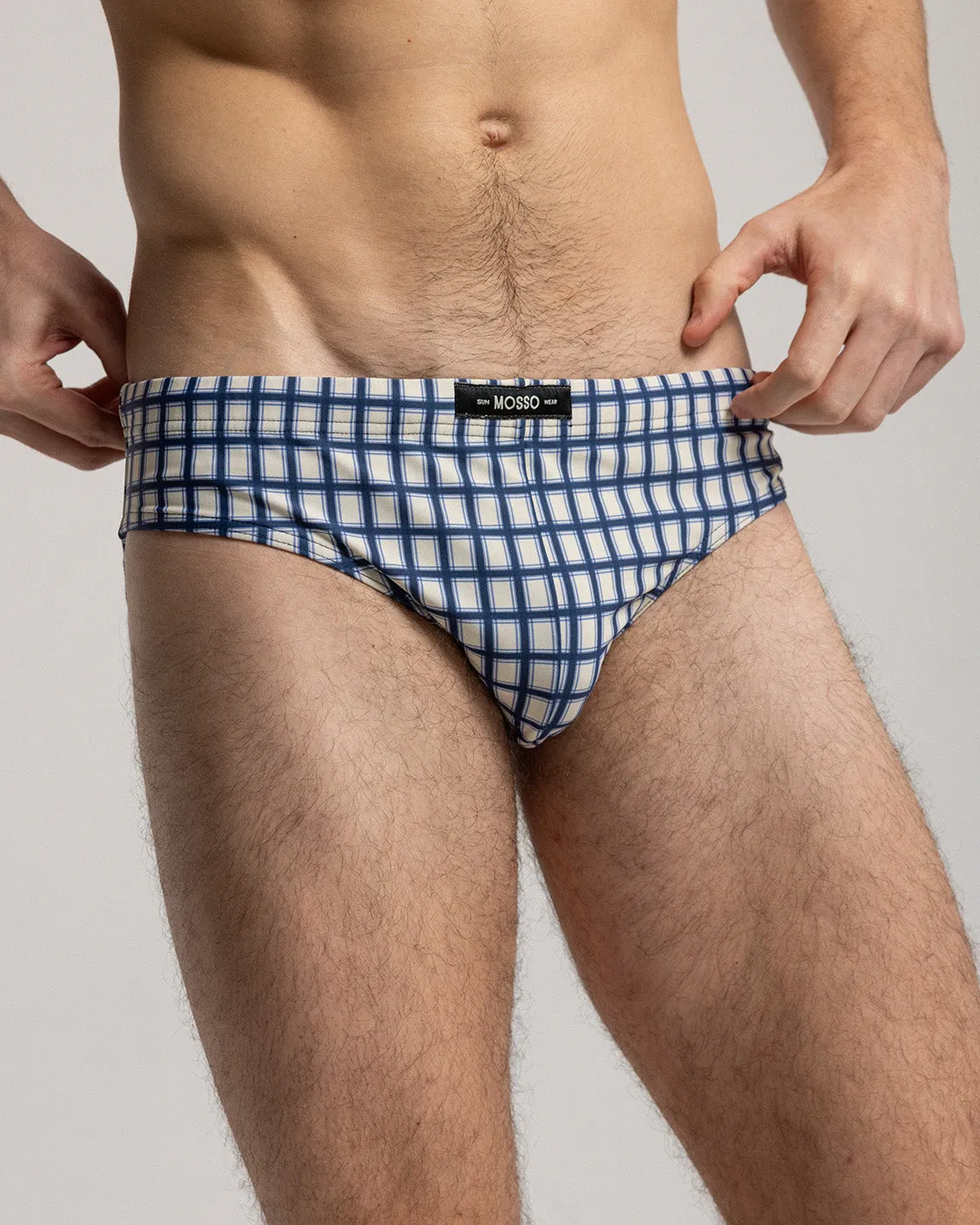 Mosso Sunwear Check Slip Mare Micro Quadri Blu