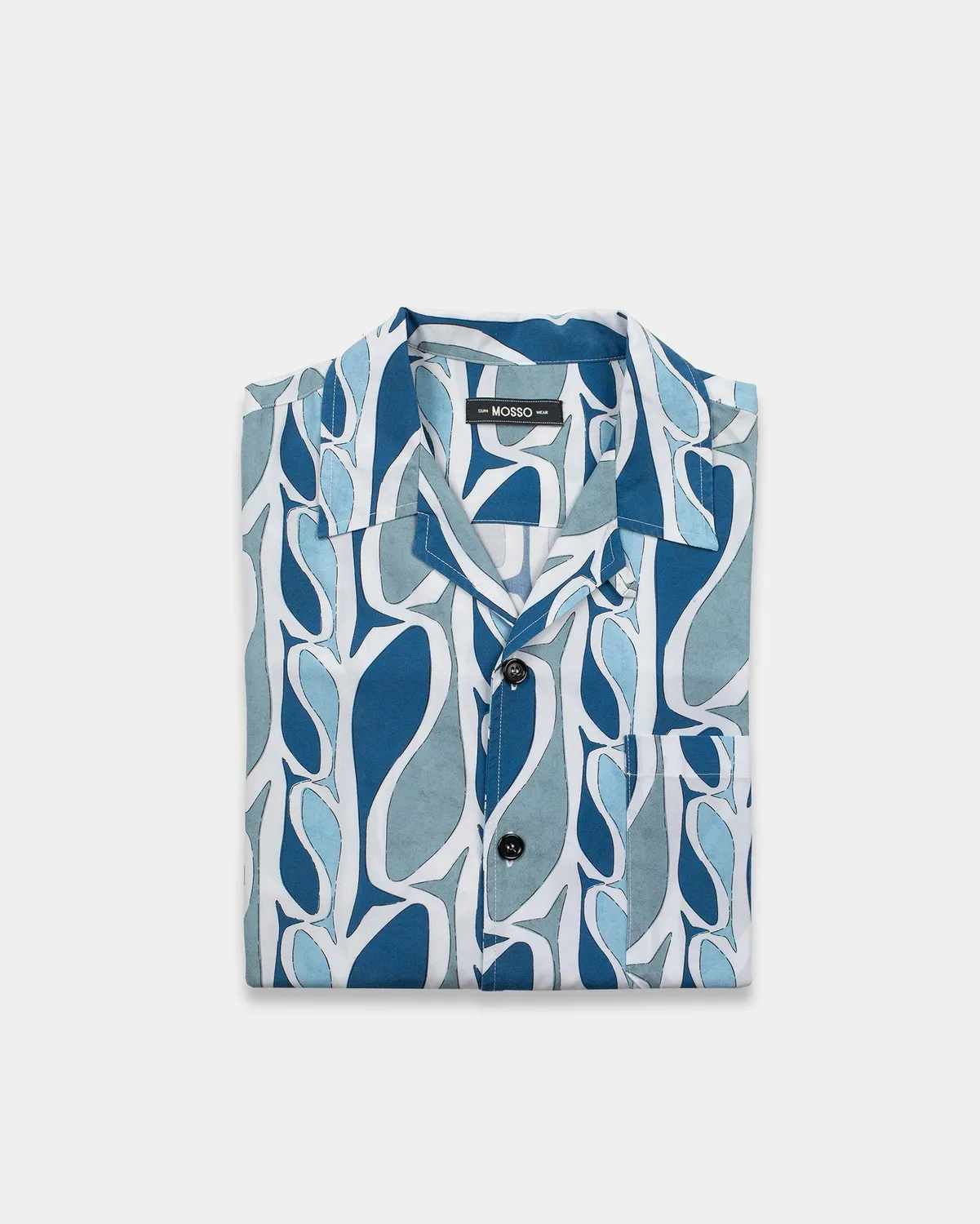 Mosso Sunwear Pesci camicia maniche corte bianca pesci