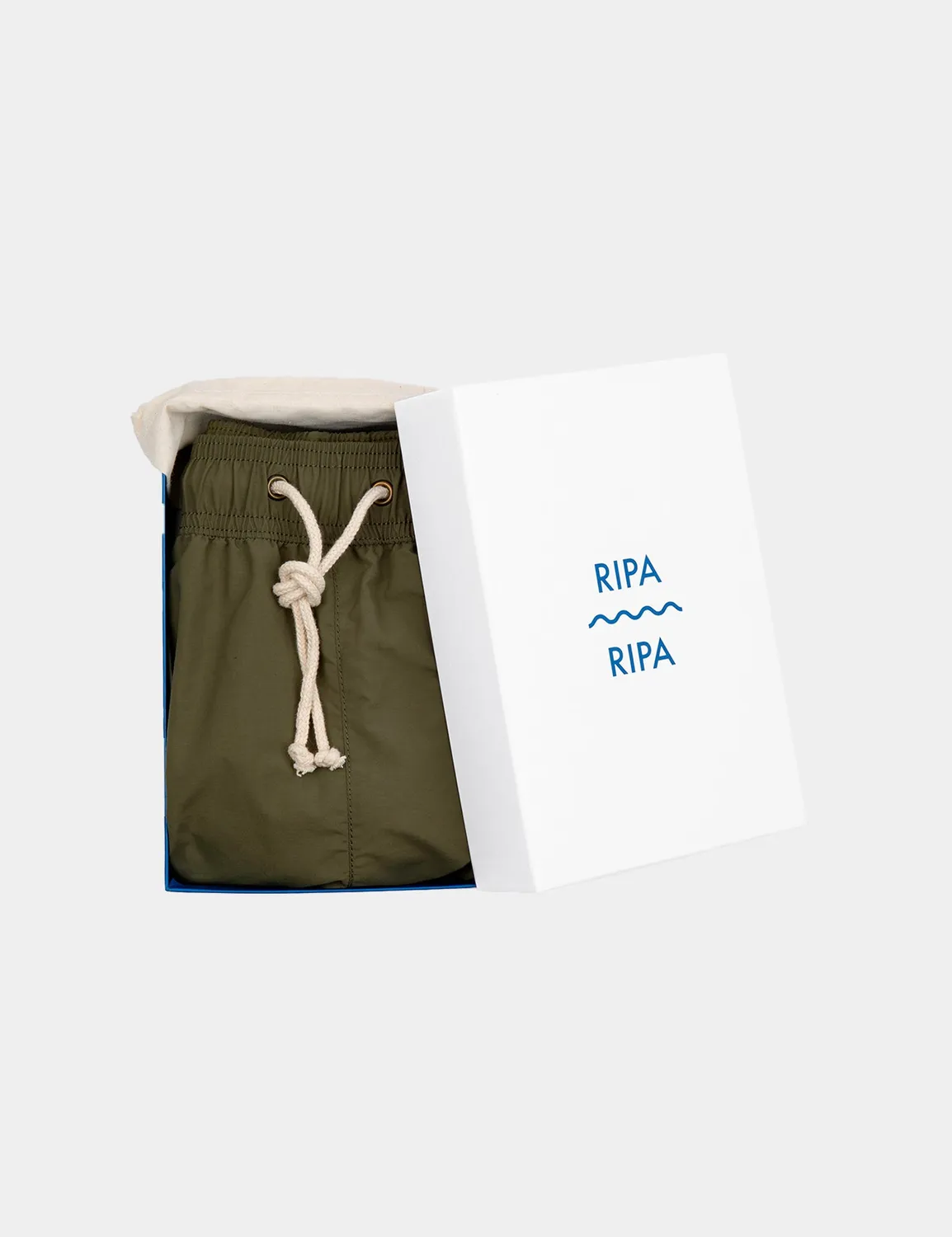 Ripa Ripa Verde Oliva costume mare uomo tinta unita