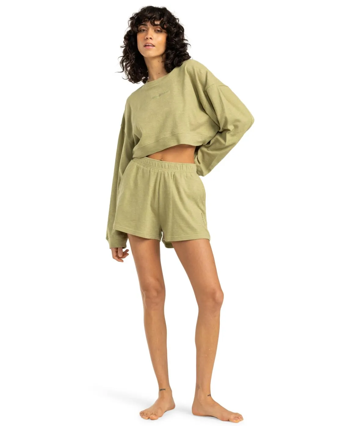 Billabong Cropped Fleece top donna pile taglia M