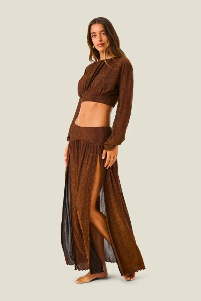 4 Giveness Gonna Lunga Spacchi Gonna Nero