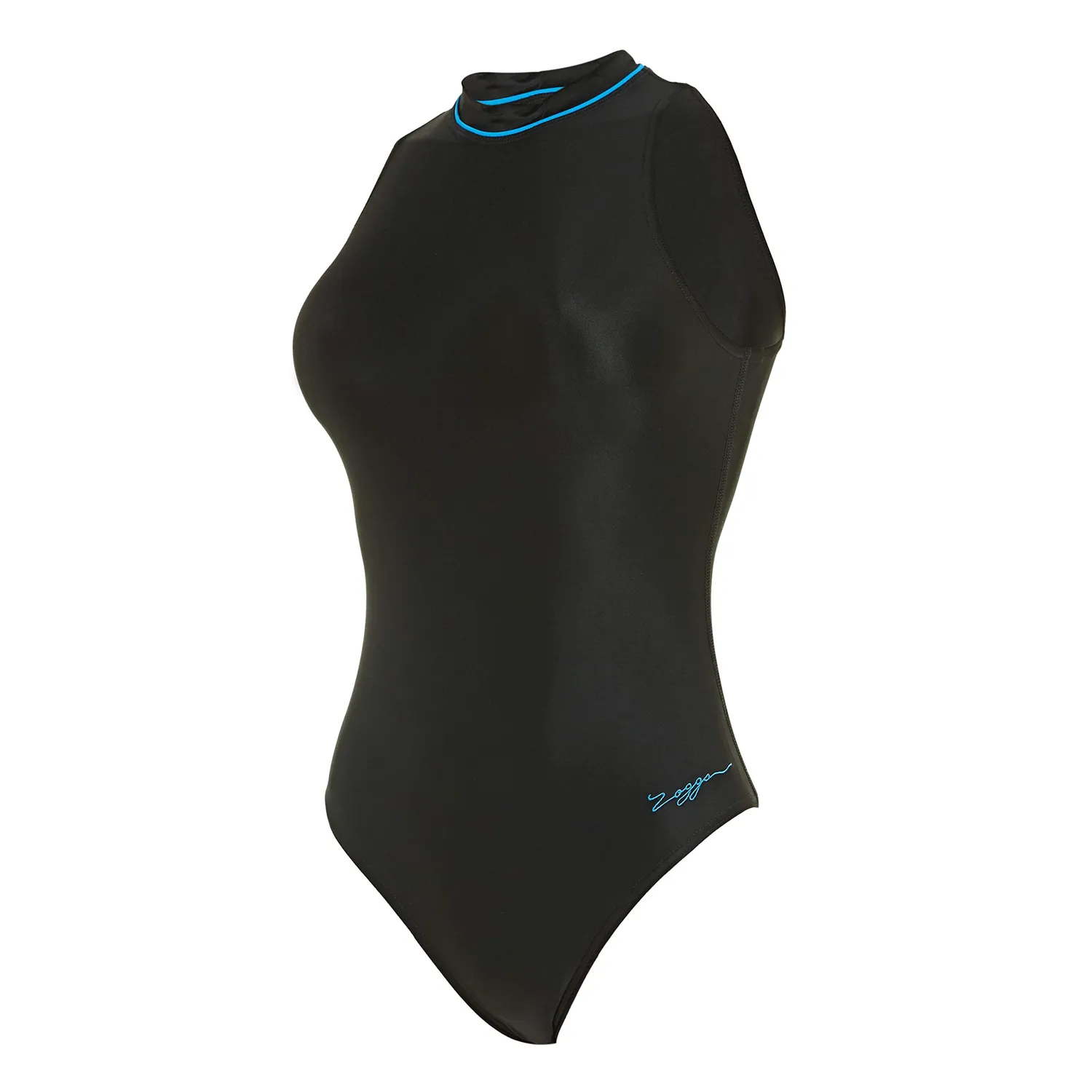 Zoggs High Neck Zip costume intero donna 40 nero blu