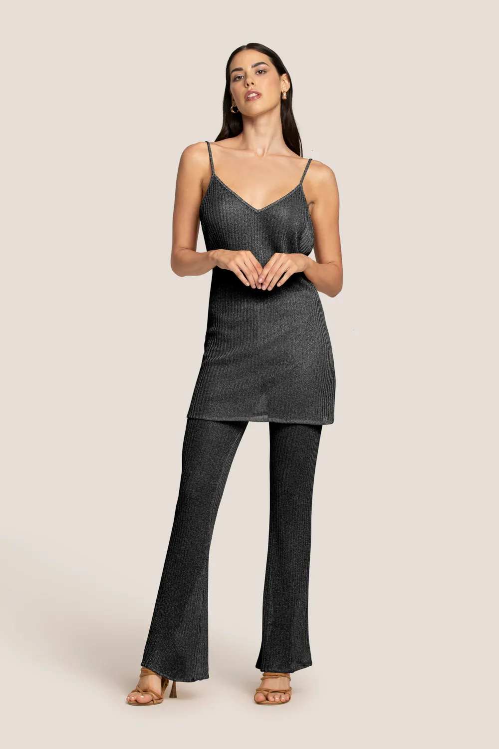 4Giveness Transparent Soft pantaloni zampa neri cover up