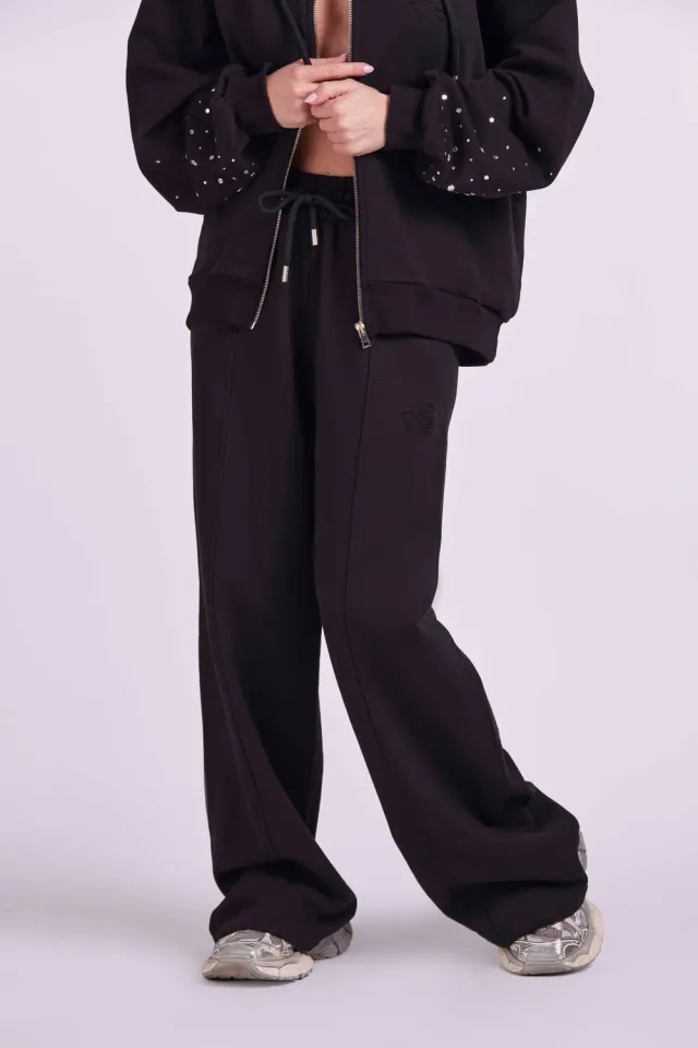 4 Giveness Palace 4GVS Pantaloni Palazzo Cotone Nero M