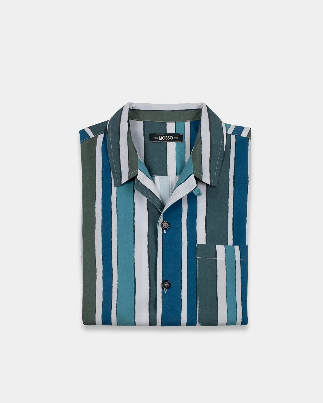 Mosso Sunwear Baiadera camicia maniche corte blu a righe