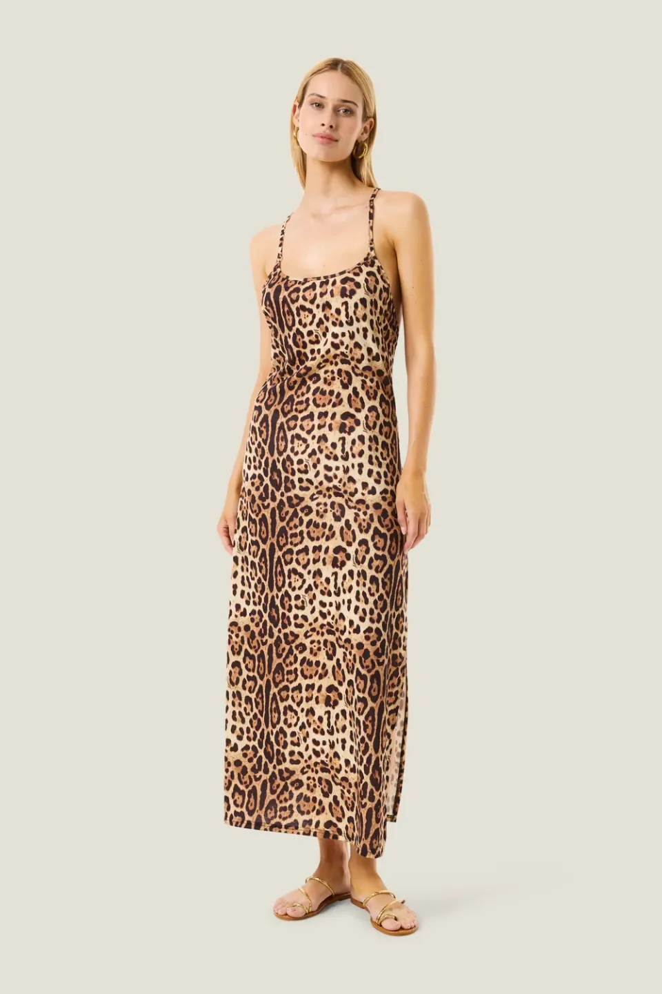 4Giveness Leopard Basic abito lungo donna