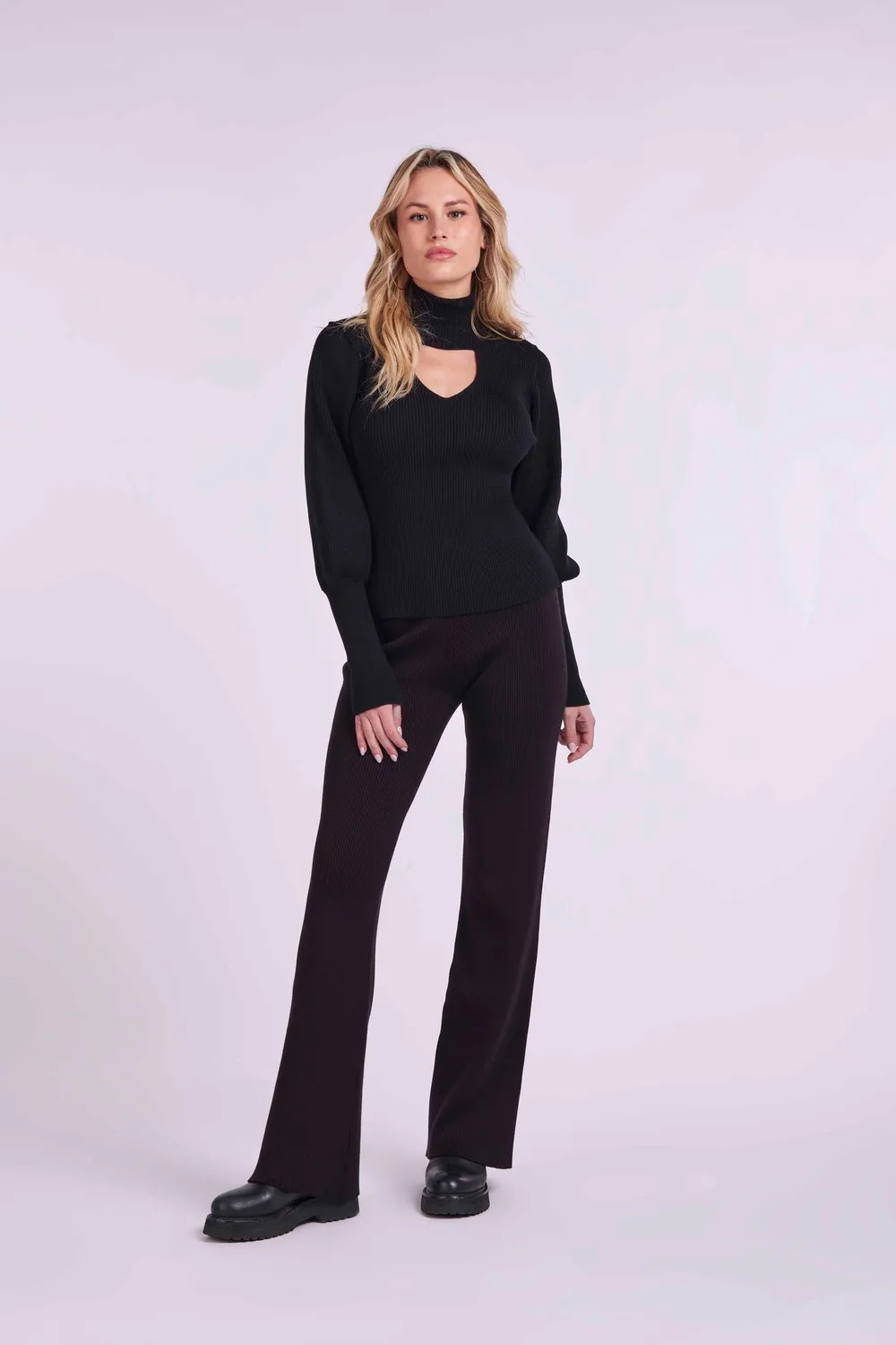 4 Giveness Pantaloni Maglieria Jersey Donna Nero Off White