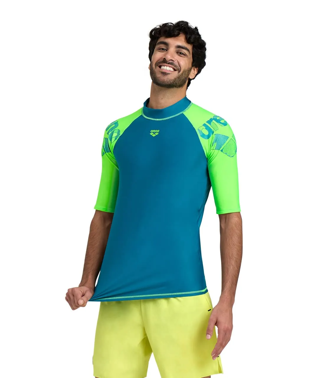 Arena Rash Vest Graphic S/S maglia rash guard uomo manica corta anti-UV