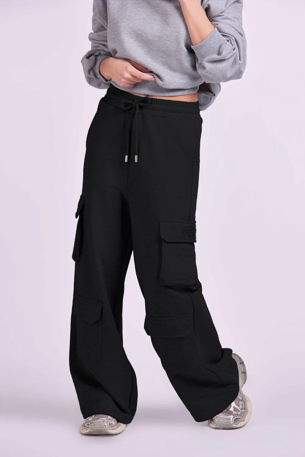 4 Giveness 4-Pocket pantaloni oversize grigi cotone