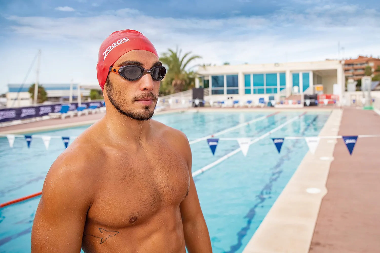 Zoggs cuffia nuoto silicone adulto rossa antiscivolo