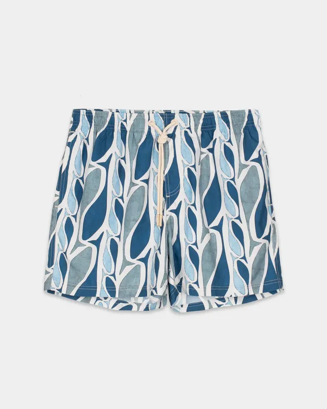 Mosso Sunwear Pesci White Pesci boxer mare bianco con tasche