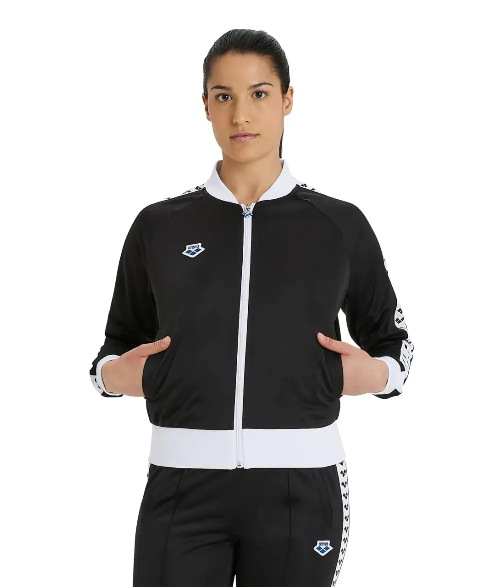 Arena Icons Relax Team giacca donna nera logo maniche
