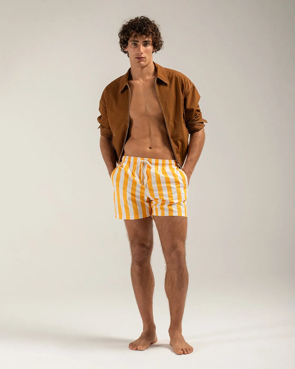 Mosso Sunwear Stripe boxer mare ocra a righe