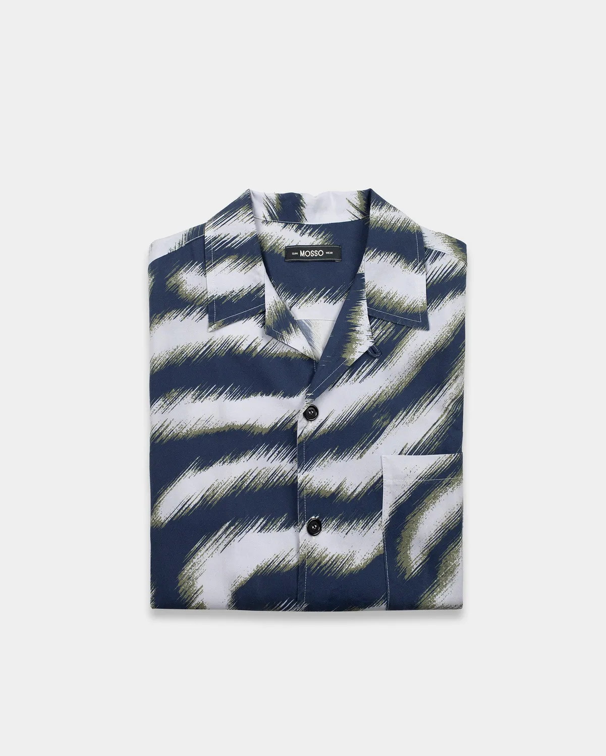 Mosso Sunwear Blue Zebra camicia manica corta blu Tencel