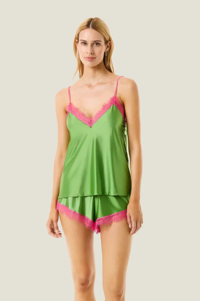 4 Giveness Baby Doll Sensual Color Babydoll Verde-Fuxia
