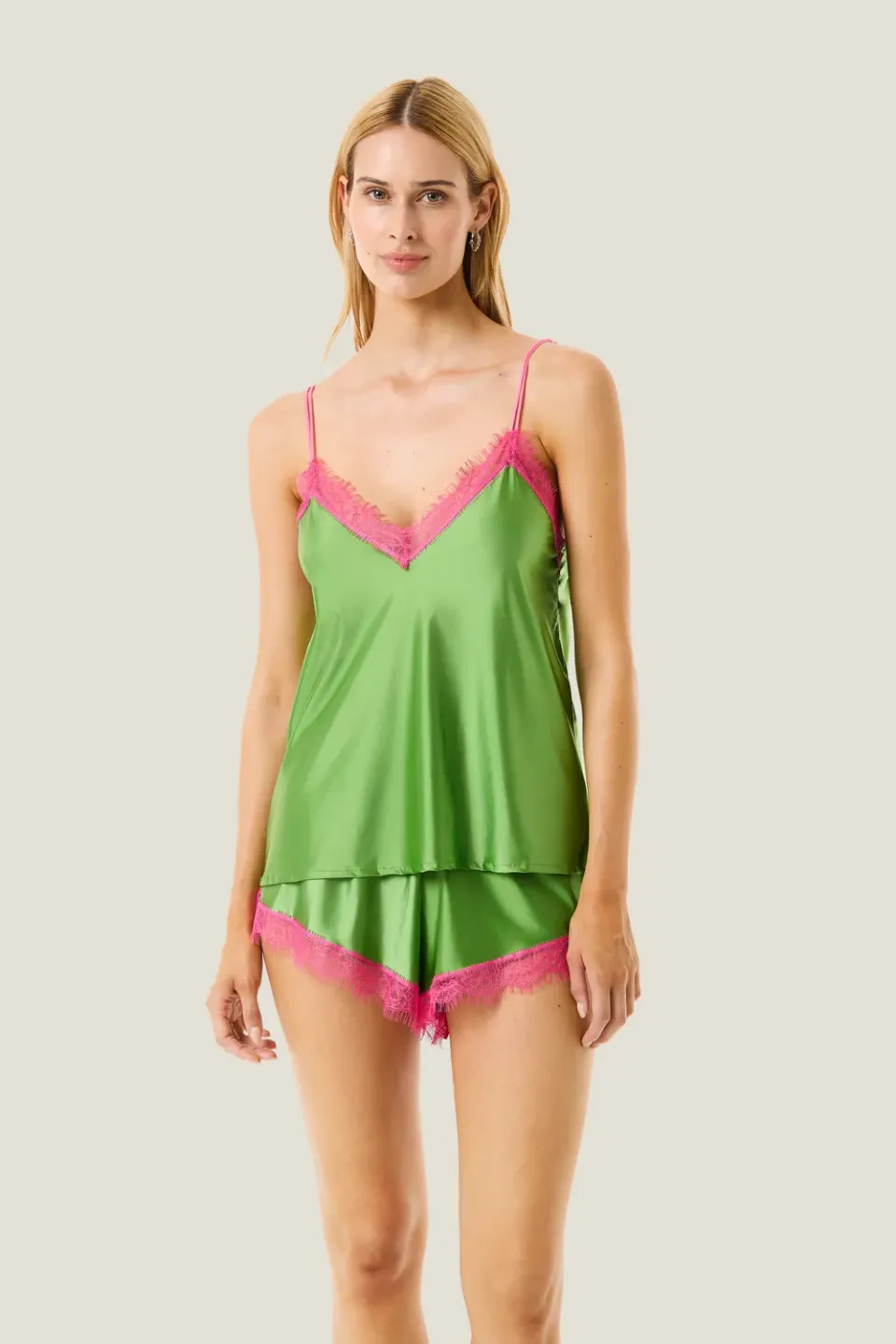 4 Giveness Baby Doll Sensual Color Babydoll Verde-Fuxia