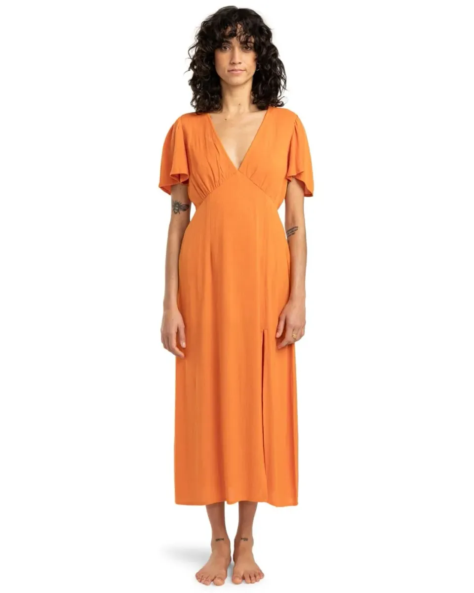 Billabong Jet Set Vestito Donna Arancione S Tessuto Leggero
