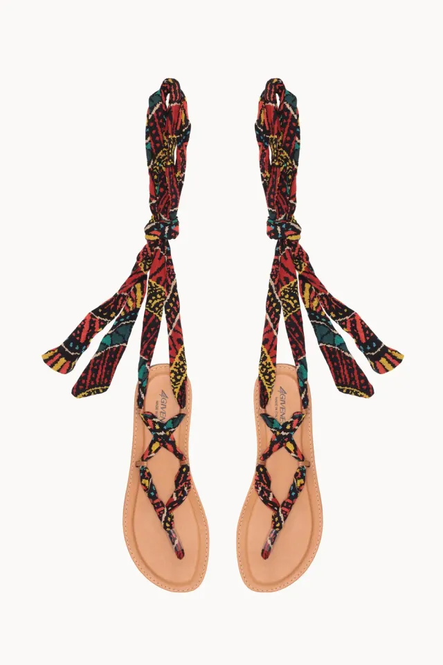 4 Giveness Foulard Sandalo Infradito Incrocio Fantasia 38