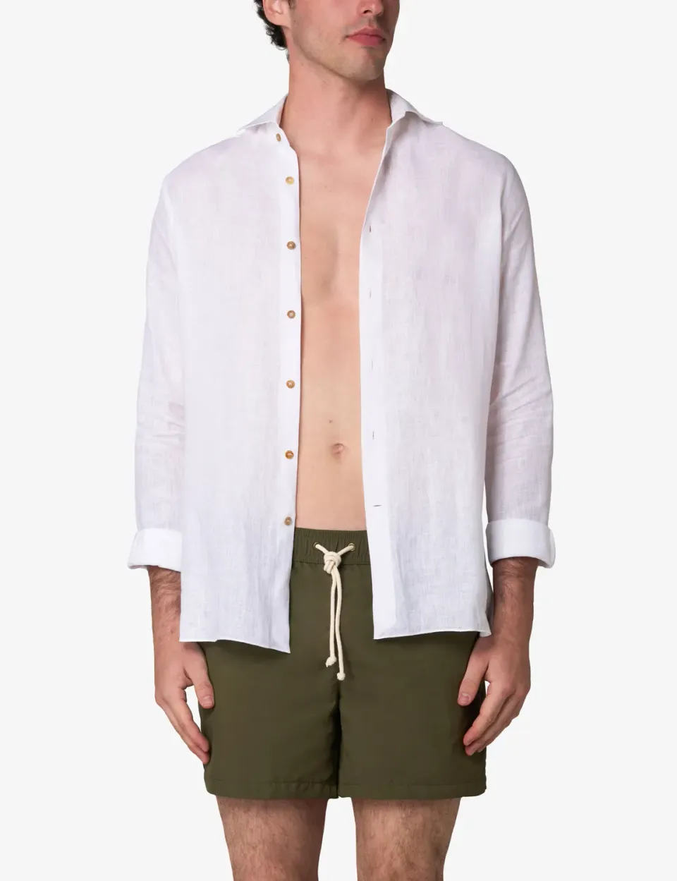 Ripa Ripa Verde Oliva costume mare uomo tinta unita
