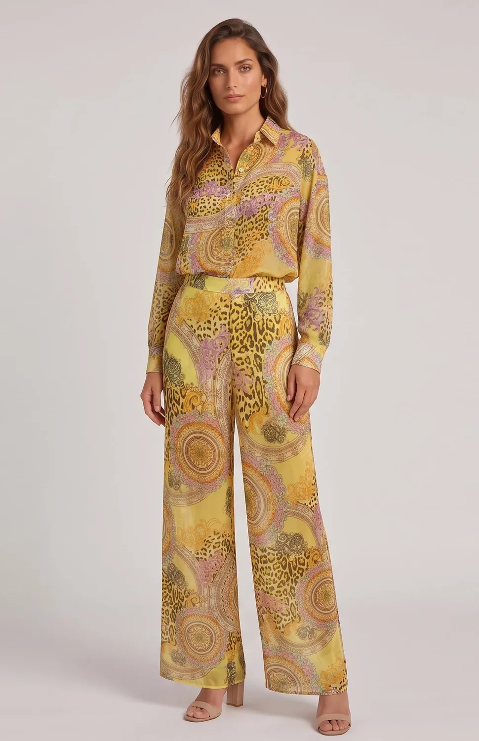 4 Giveness Over pantalone copricostume georgette glitter