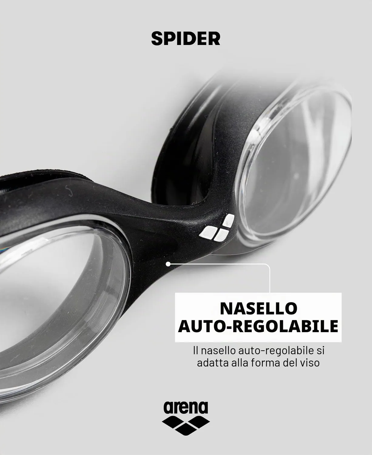 Arena Spider occhialini nuoto adulto clear-blue-white antiapp.
