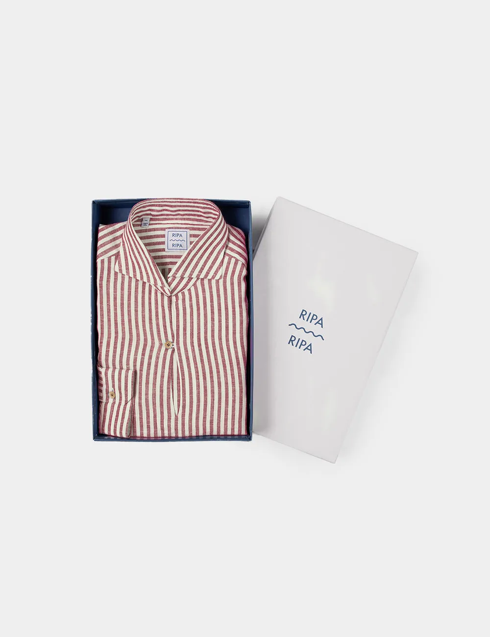 Ripa Ripa Capri Righe Rosse camicia lino a righe