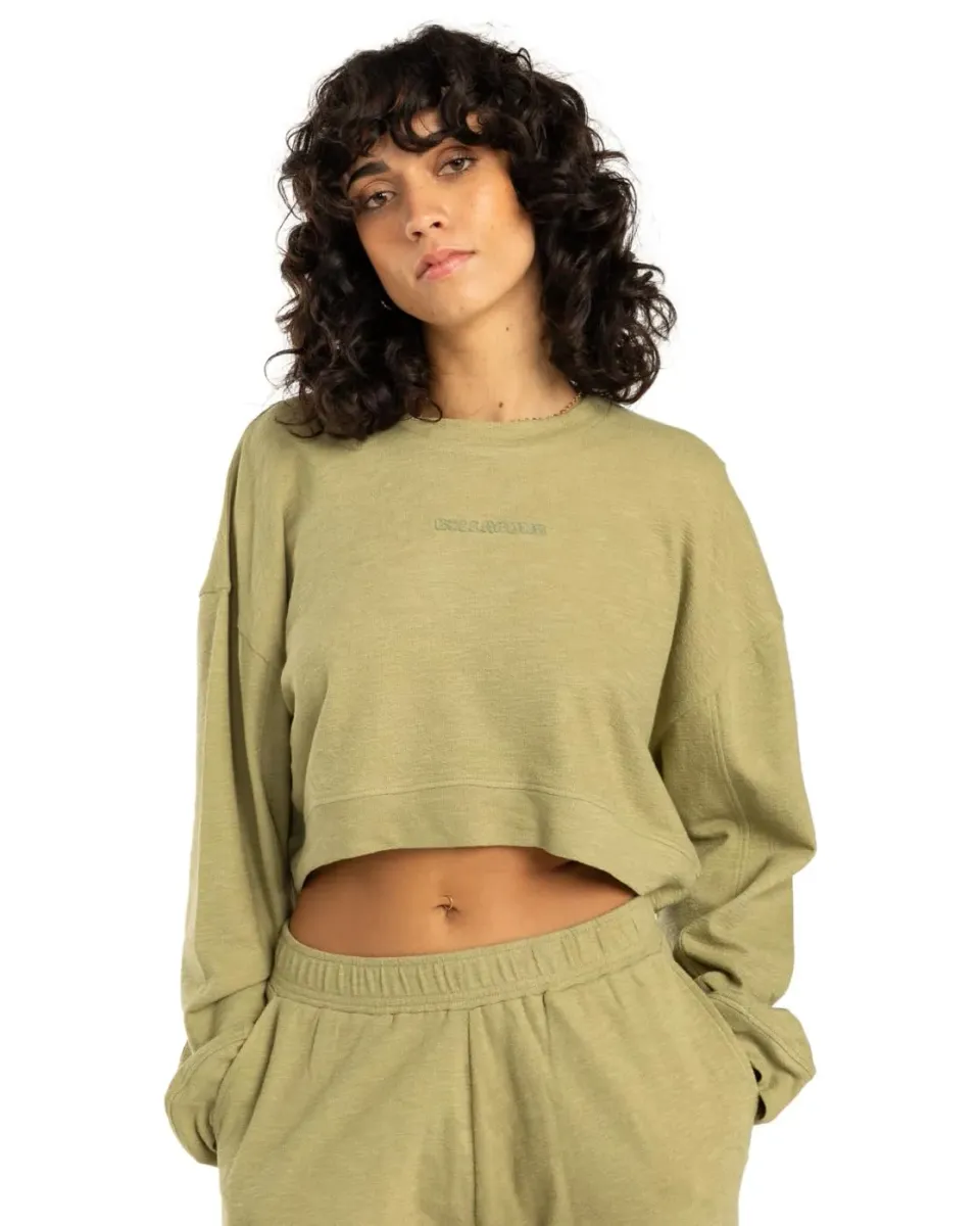 Billabong Cropped Fleece top donna pile taglia M
