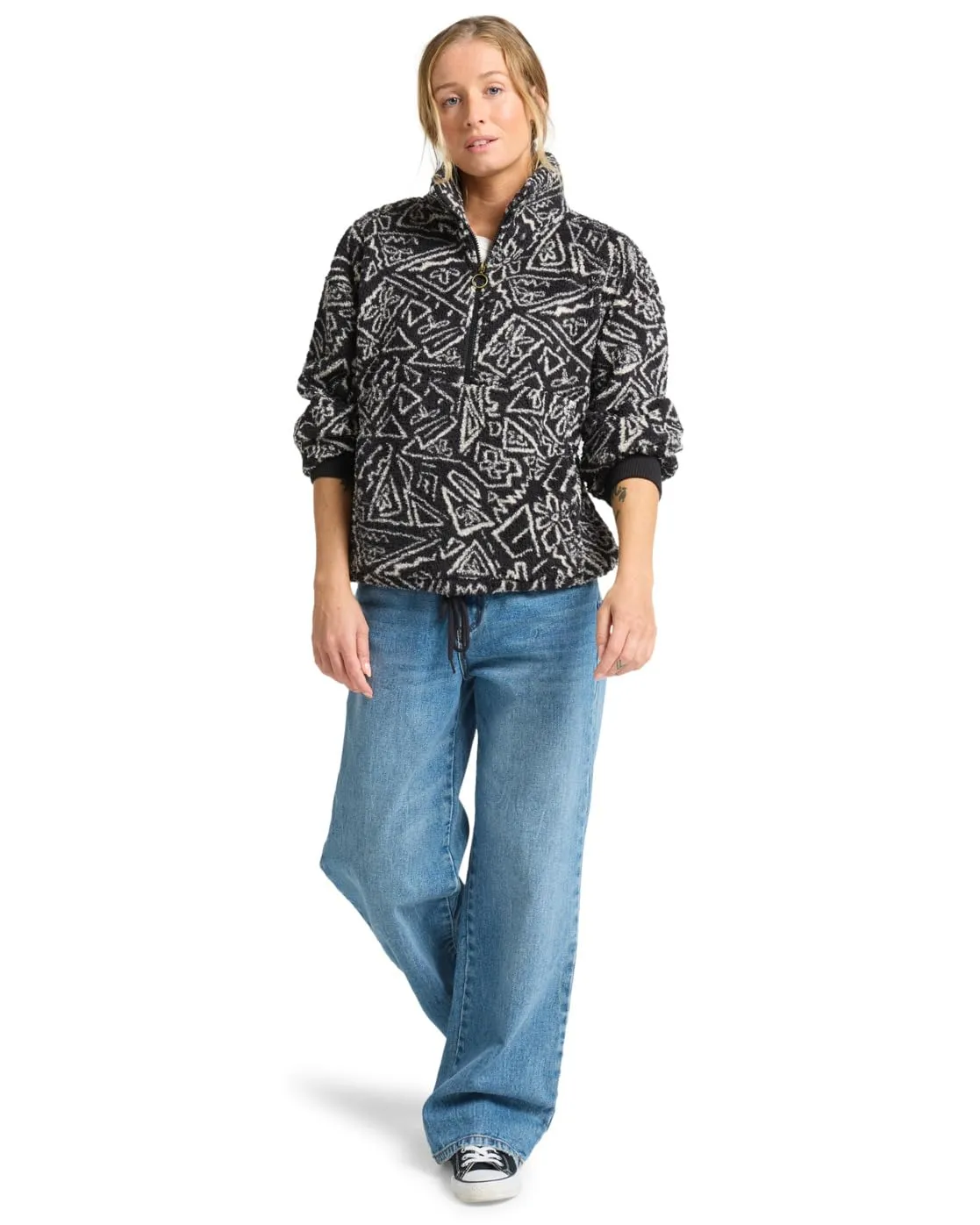 Billabong Time Off felpa donna mezza zip pile