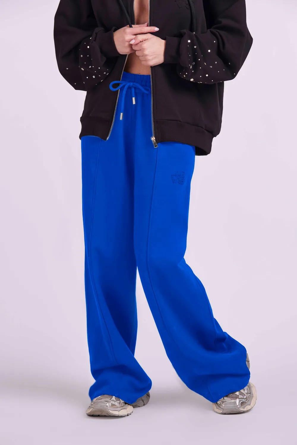 4 Giveness Palace 4GVS Pantaloni Palazzo Cotone Nero M