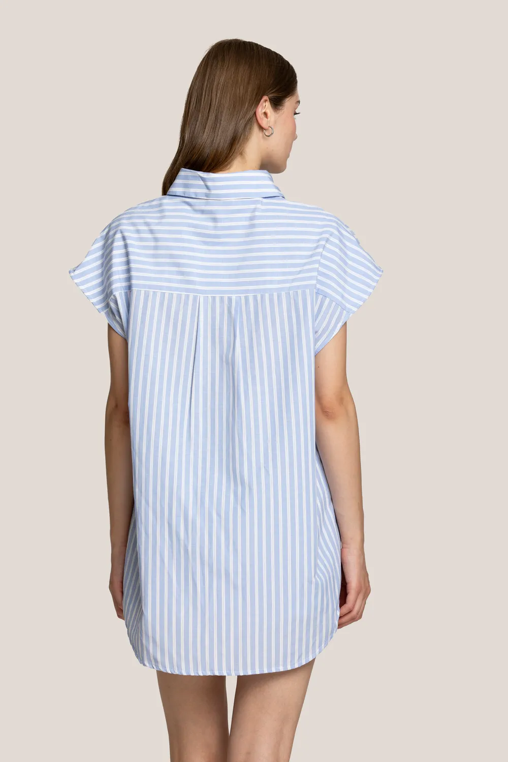 4 Giveness Vertical Lines mini dress righe azzurro