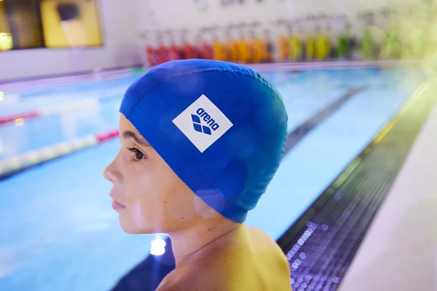 Arena Unix II cuffia bambino blu navy tessuto elastico