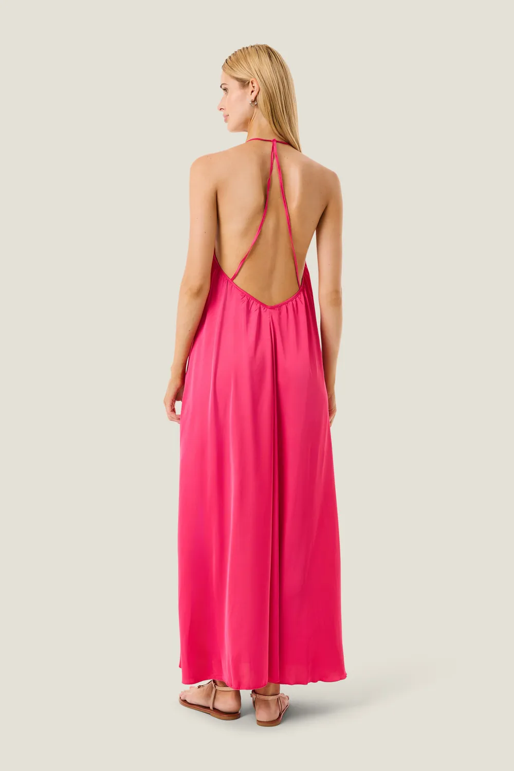 4 Giveness Soft Touch abito lungo rosa SM morbido