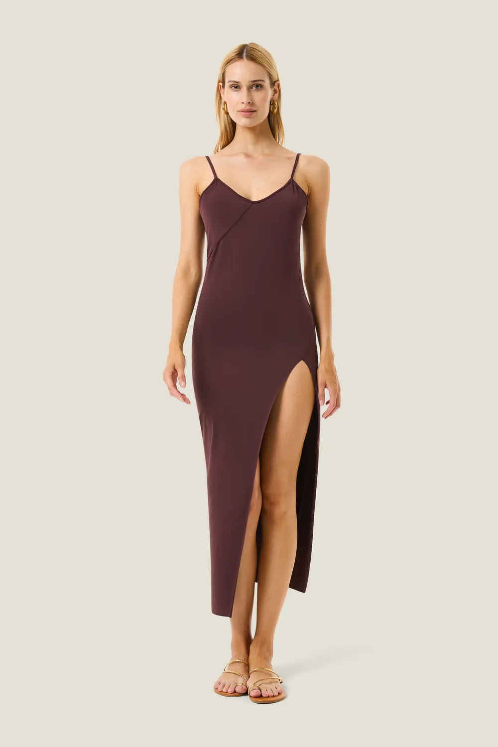 4 Giveness Soft Touch Abito Lungo Rosso