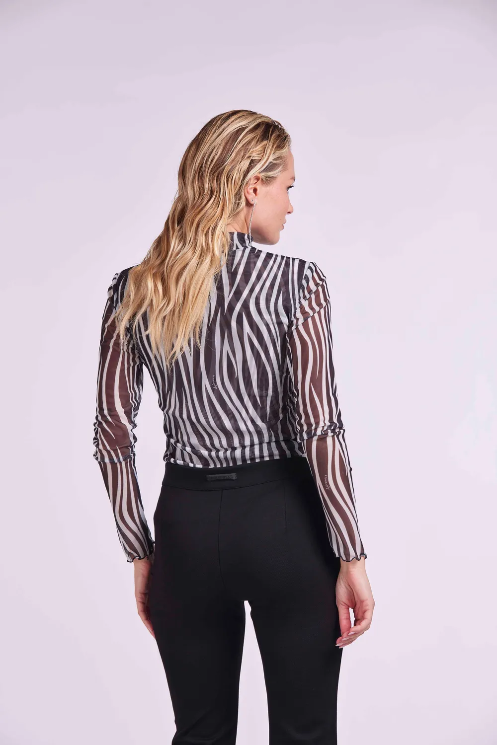 4Giveness Maglia Lupetto Tulle Rossa Manica Lunga Elasticizzata