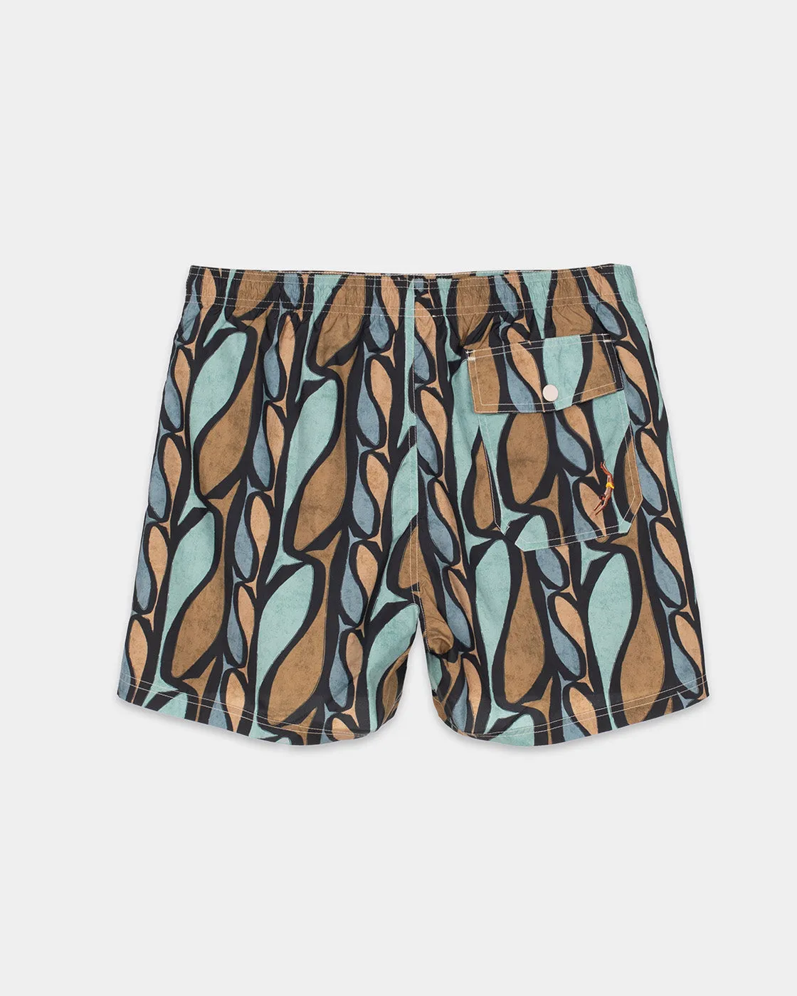 Mosso Sunwear Pesci costume boxer marrone fluido